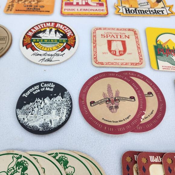 LOT Of 26 Coasters Craft Brewery Restaurant Cocktail - Leather - Slat - Paper - Picture 5 of 7